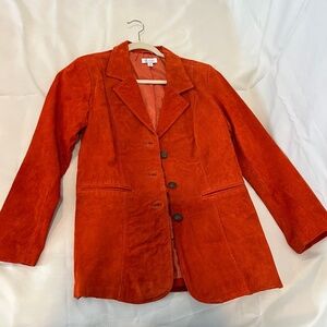 Denim & Co. (D & Co.) Washable Leather Suede Blazer Size M